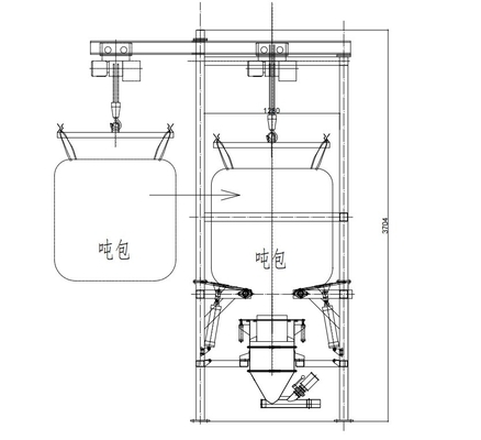 Máquina de descarga de bolsas de 500 kg-1 tonelada con accionamiento eléctrico para la descarga rápida de material a granel