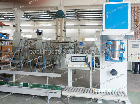 Línea de embalaje de alimentos para perros para bolsas de tejido de PP de 3 a 20 kg accionada por sistemas neumáticos eléctricos